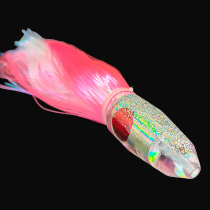 Tantrum TTS Small Clear Bullet Head Game Fishing Lure – Pink over Ice Pearl Strobez (VAN)