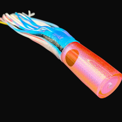 Tantrum TTS Medium AMN Game Fishing Lure – Pink Head with Blue/White over Pink/Orange Skirts (VAN)