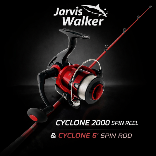 Jarvis Walker Cyclone 2000 spinning reel with Cyclone 6 foot fishing rod 