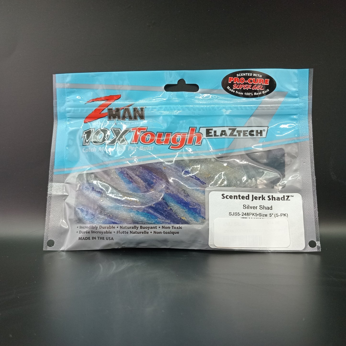 Zman Scented Jerkshad 5" Silver Shad