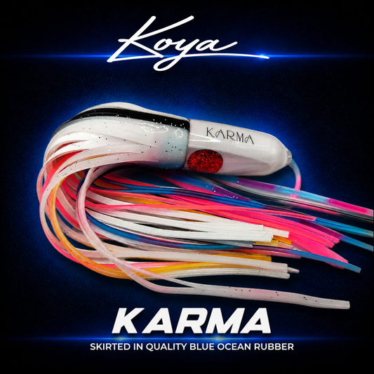 Koya Karma Bullet Blue Pink White Blue Ocean skirted trolling lure NZ