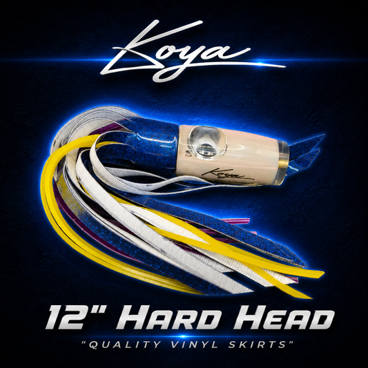 Koya 12" Hard Head game fishing lure, Skirted in Quality Vinyl skirts with Newll highlights, Warren Hay Marine, Whangarei 