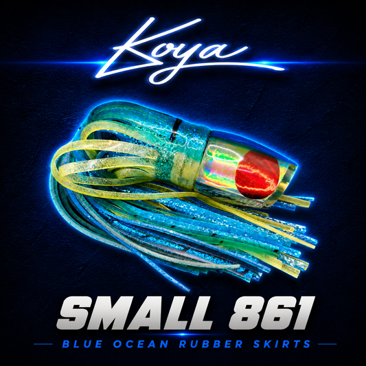 Koya Small 861 Game fishing Lure, Blue ocean rubber skirts, Warren Hay Marine, Whangarei