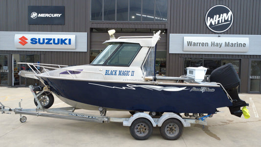 used Marco 600 souwester, Suzuki DF140 outboard. 