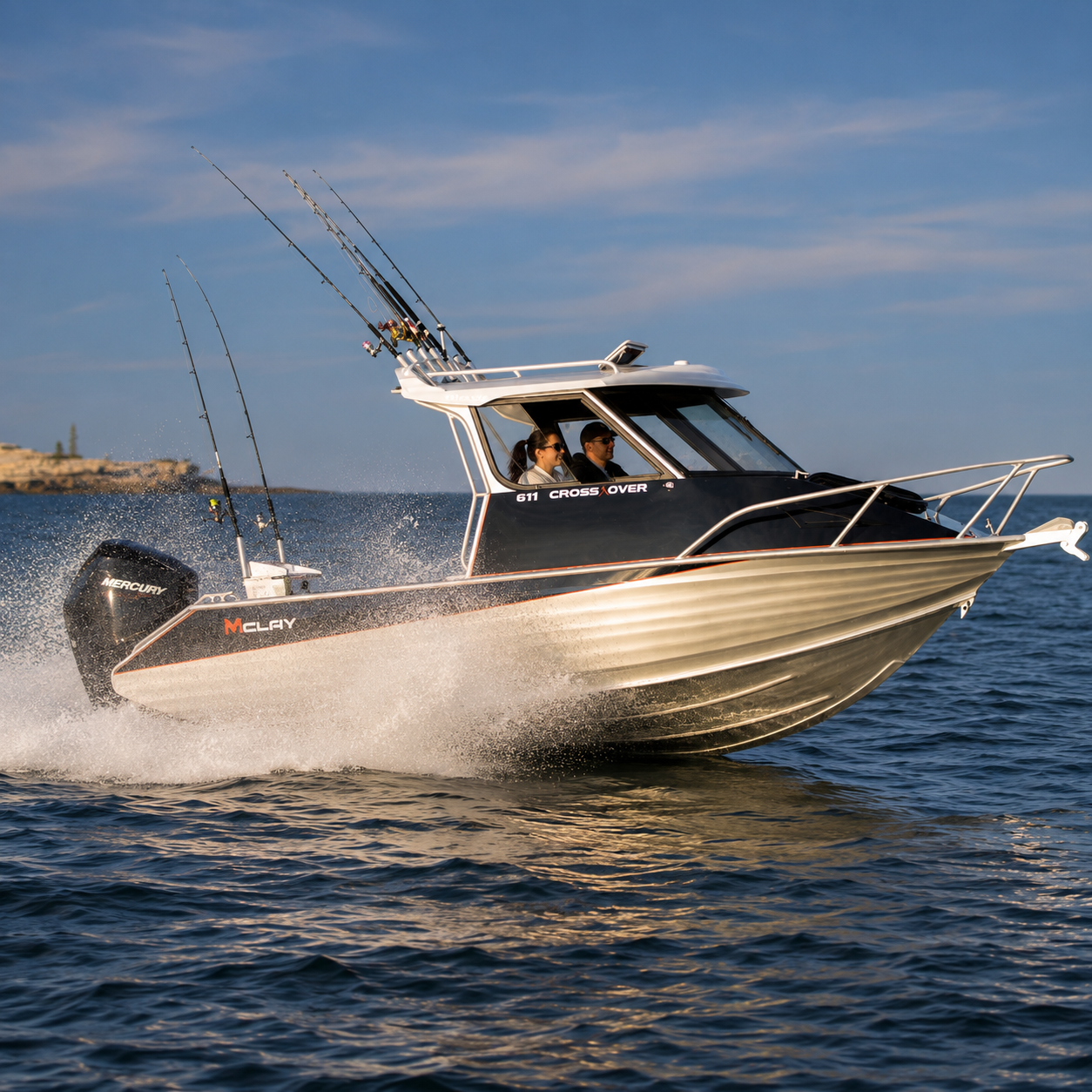 Mclay 611 CrossXover hardtop starboard side, Warren Hay Marine, Whangarei 