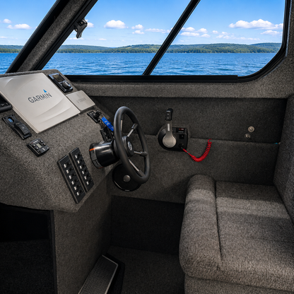 McLay 701 Gen 2 Hardtop helm side view. Warren Hay Marine, Whangarei 