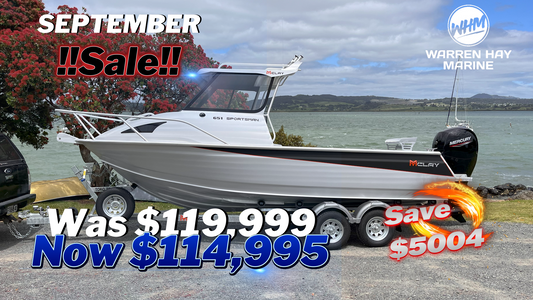 Mclay 651 sportsman, mercury 150hp 4 stroke outboard, september sale!