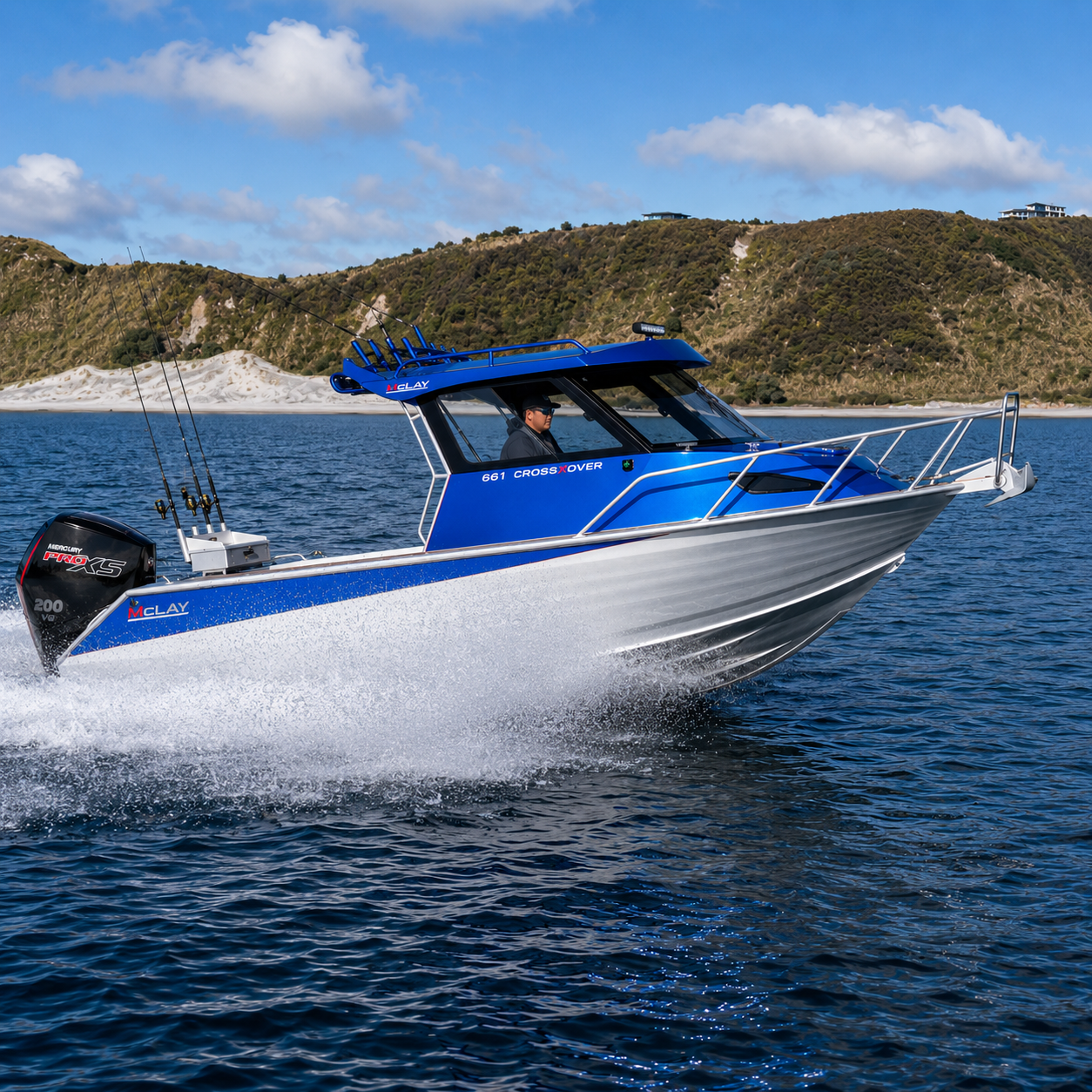 Mclay 661 Cross over, Mercury 150hp ProXs outboard, Warren Hay Marine, Whangarei. your mclay and mercury agent. 