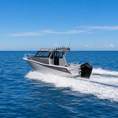 McLay 751 Gen2 Hardtop offshore fishing boat powered by Mercury outboard