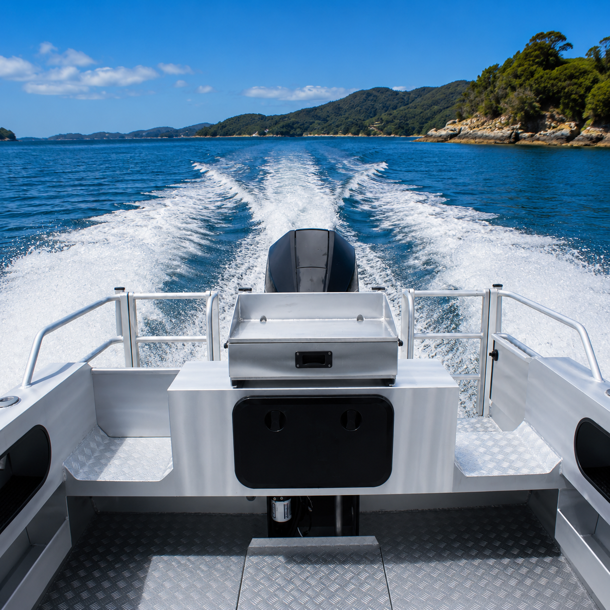 McLay 751 Gen2 Hardtop cockpit layout with fishing and family amenities