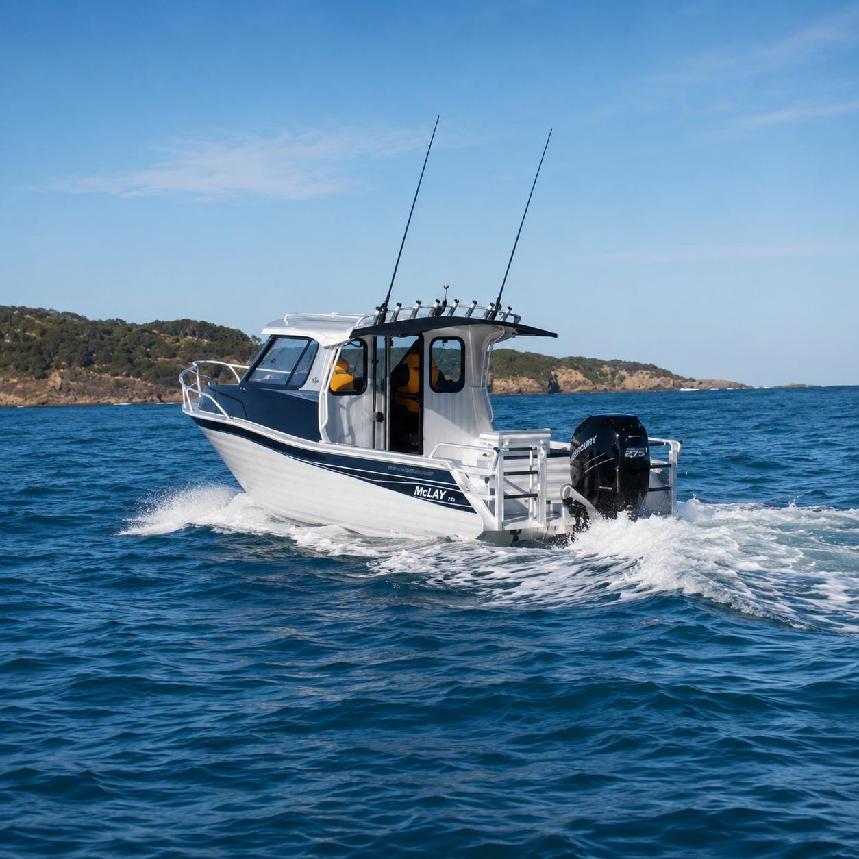 McLay 751 Gen2 Hardtop trailer boat designed for offshore adventures