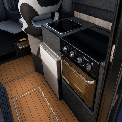 Premium cabin interior of the McLay 801 Gen2 Hardtop, Warren Hay Marine, Whangarei