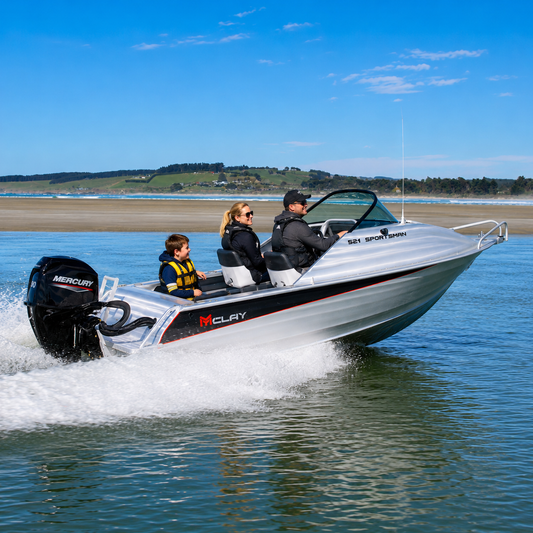 McLay Sportsman 521 aluminium fishing and family boat available from Warren Hay Marine.