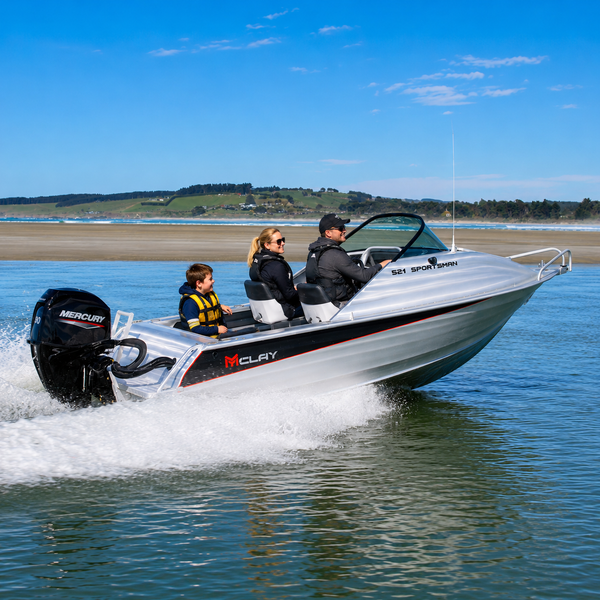 McLay Sportsman 521 aluminium fishing and family boat available from Warren Hay Marine.