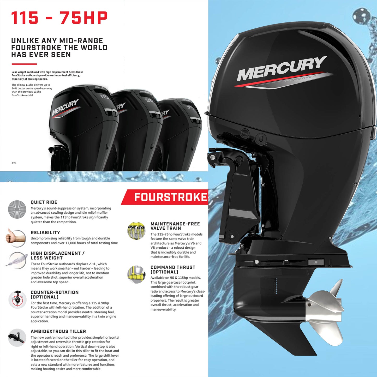 Mercury 75-115hp four stroke outboard