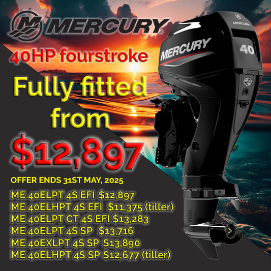 Refit today with a Mercury Outboard 40hp fully fitted deals. 