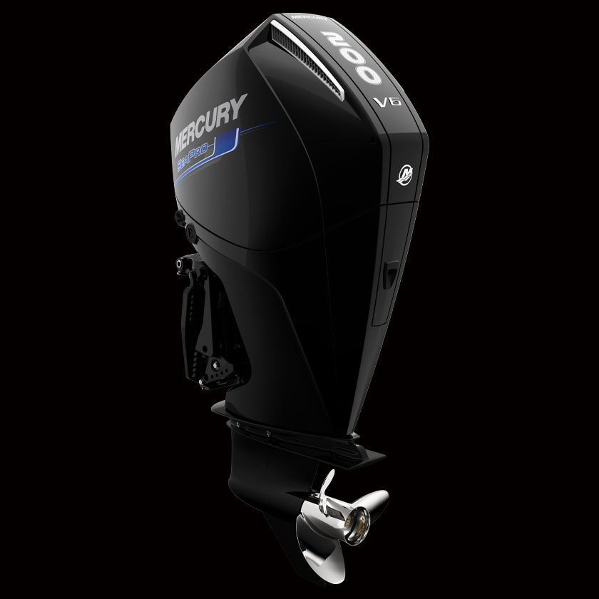 Mercury 200HP XL SeaPro DTS outboard with extra-long shaft, V6 4-stroke engine, and digital throttle – available at Warren Hay Marine in Whangārei.