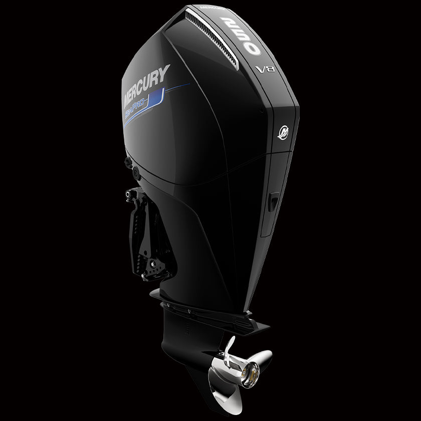 Mercury 250HP XL SeaPro DTS outboard with extra-long shaft, V8 4-stroke powerhead, and DTS digital controls – available at Warren Hay Marine in Whangārei.