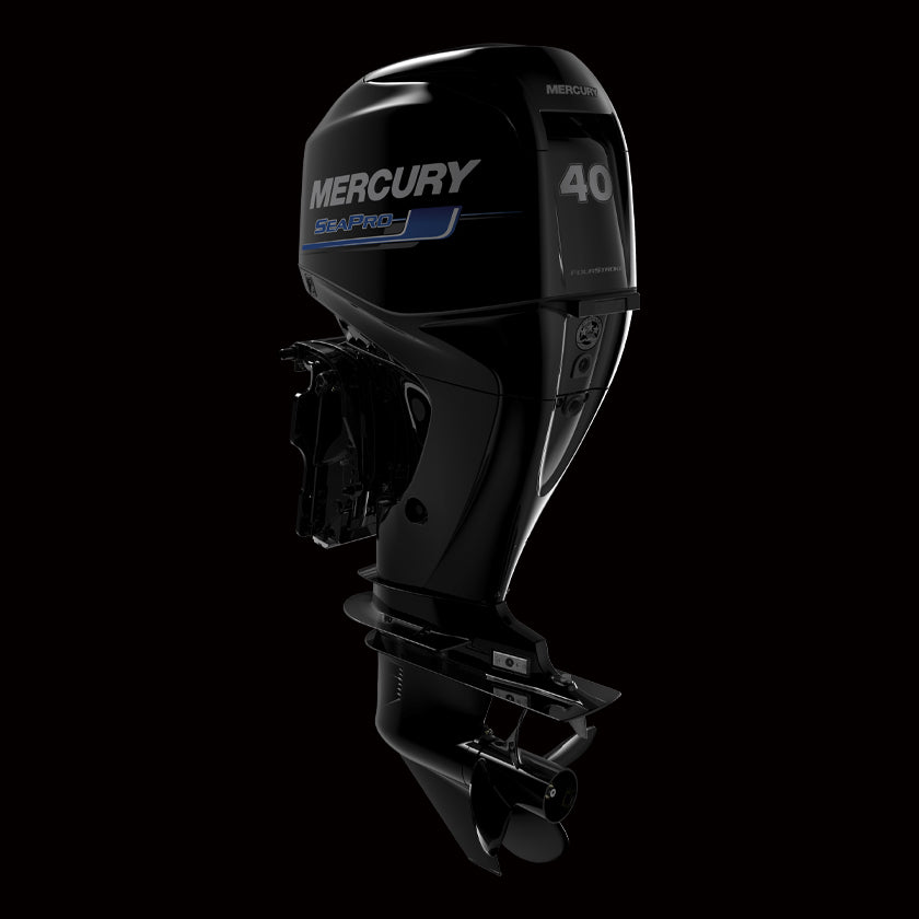 Mercury 40HP ELPT EFI SeaPro Forward Steer outboard with remote steering, electric start, and power trim – available at Warren Hay Marine in Whangārei.