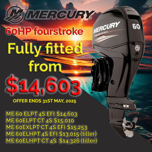 Repower with a Mercury outboard 60hp fourstroke 
