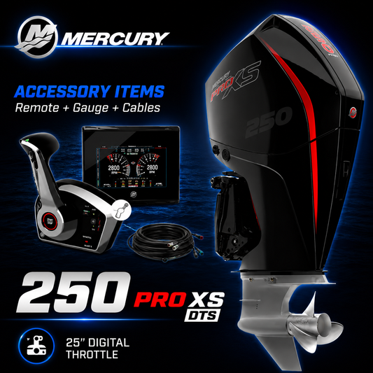 Mercury 250 DTS Pro XS digital Throttle outboard engine, Warren Hay Marine, Whangarei