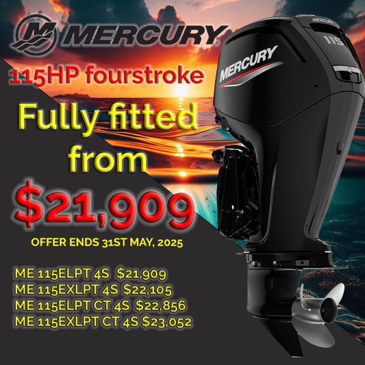 Mercury 115hp outboard fully fitted deal