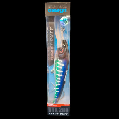 Nomad DTX200HD trolling lure in Spanish Mackerel pattern – 200mm high-speed offshore lure with BKK 5X hooks