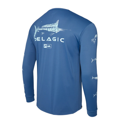 Aquatek Gyotaku Fishing Shirt - Smokey Blue