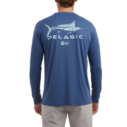 Aquatek Gyotaku Fishing Shirt - Smokey Blue