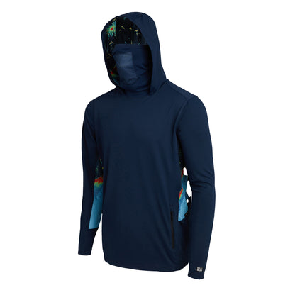Exo-Tech Sonar Hooded Fishing Shirt - Navy
