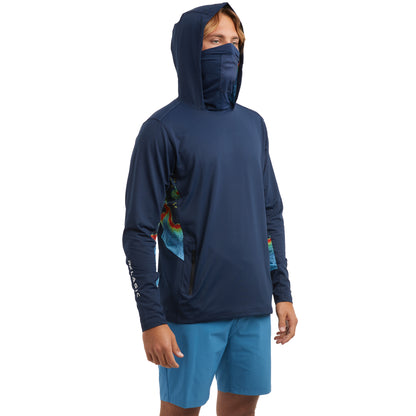Exo-Tech Sonar Hooded Fishing Shirt - Navy