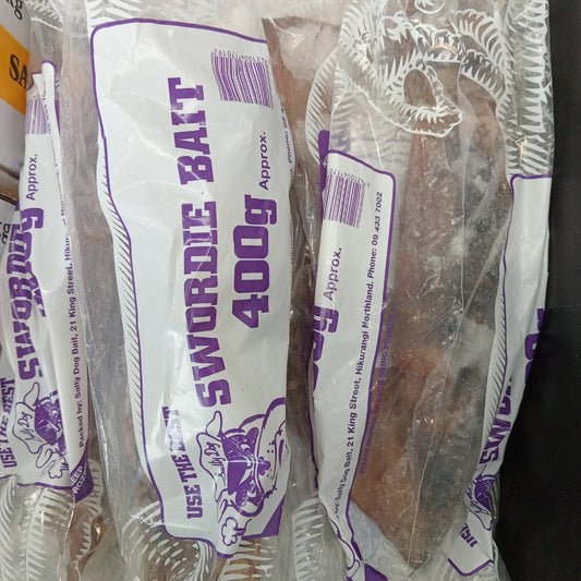 Salty Dog Single 400g Sword Fishing Squid – whole fresh-frozen bait for swordfish, available at Warren Hay Marine.