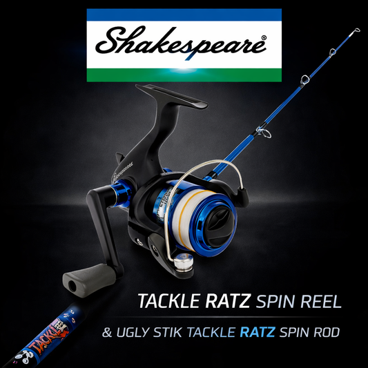 Shakespeare Tackle Ratz spinning reel with Ugly Stik Tackle Ratz fishing rod