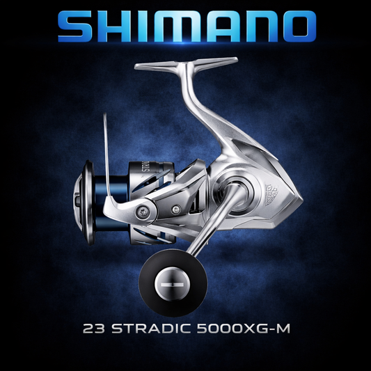 Shimano 23 Stradic 5000XG-M spinning reel silver and blue high capacity saltwater fishing reel