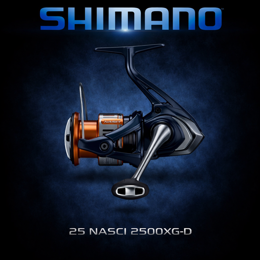 Shimano 25 Nasci 2500XG-D spinning reel navy and bronze lightweight fishing reel