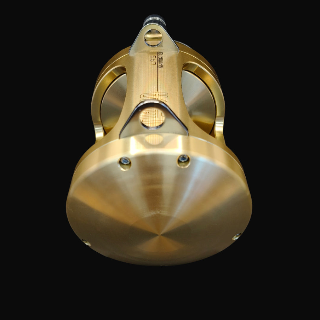 Shimano Tiagra 50WLRS game fishing reel and Shimano Abyss 80lb twin butt rod with Alps roller feeder guide and roller tip. 