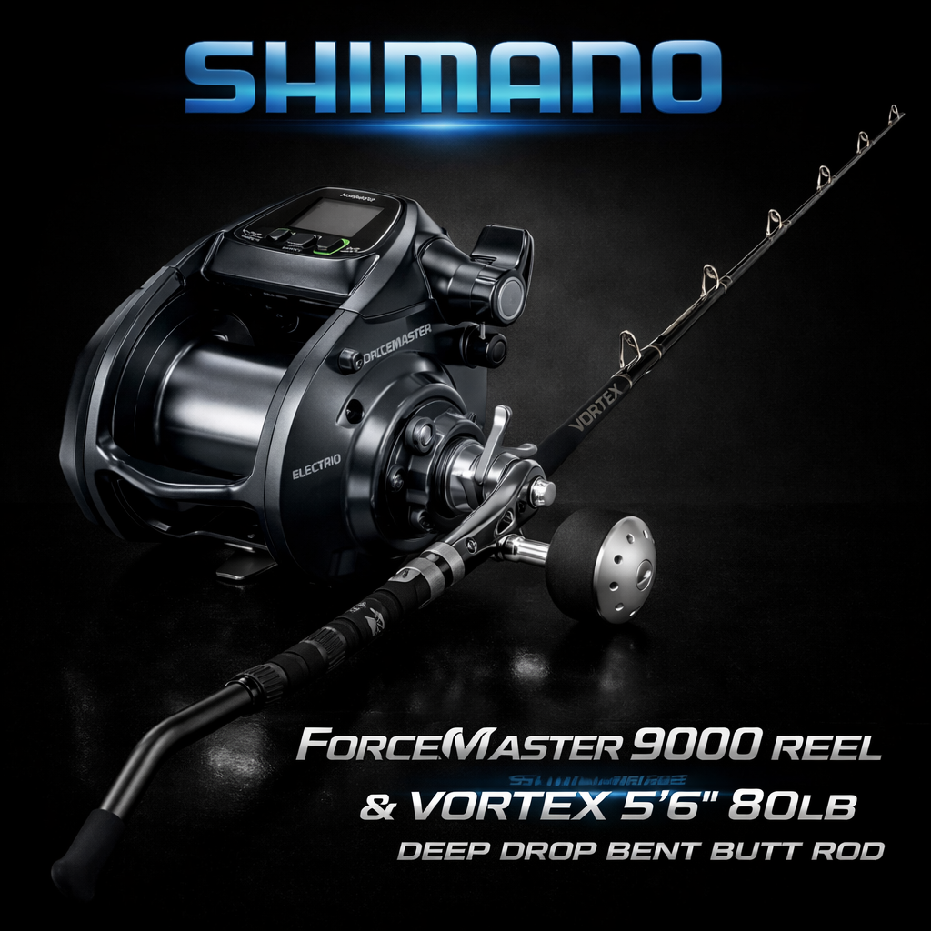 Shimano Forcemaster 9000 Electric Reel & Shimano Vortex 5'6" 80lb Deep Drop Combo