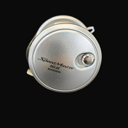 Shimano Speedmaster 16II 2-speed lever drag reel – compact aluminium saltwater reel with Cross Carbon Drag and dual-speed gearing.