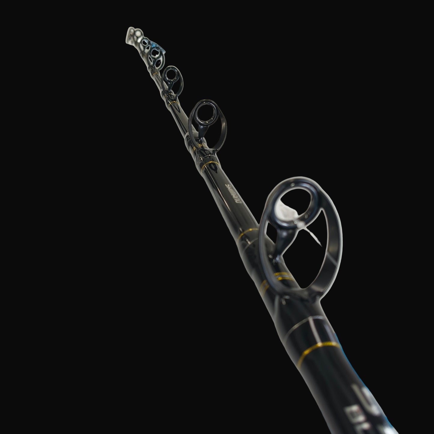 Shimano 50lb Status blue water game rod, roller tip 