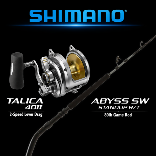 Shimano Talica 40II | Shimano Abyss 80lb R|T stand up game rod