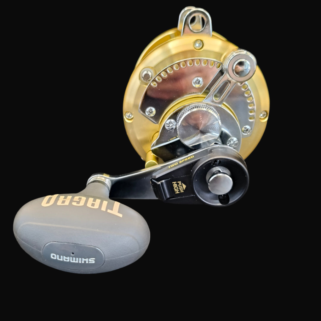 Shimano Tiagra TI-16 drag and handle detail