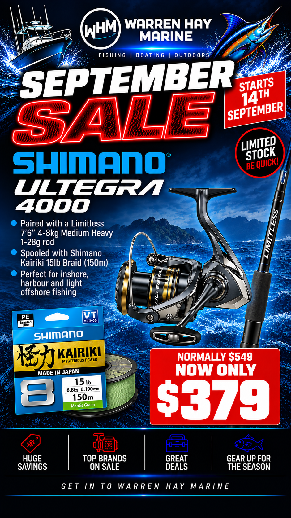 Ultegra / Limitless / Braid soft bait combo / Freight