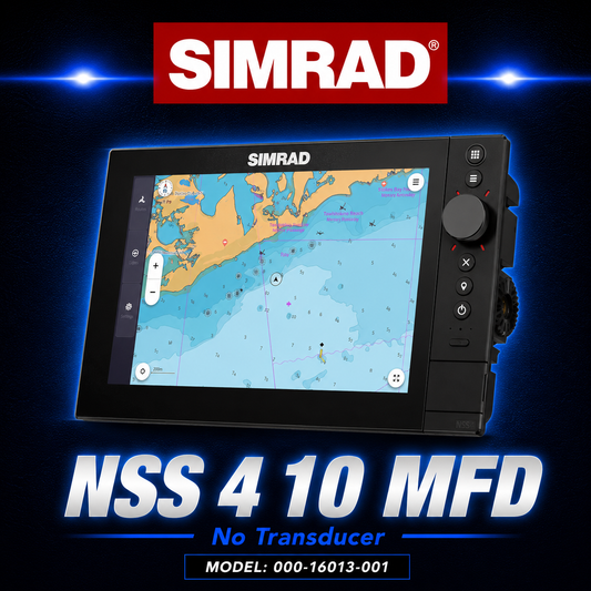 Simrad NSS 4 10-inch MFD marine chartplotter and fish finder display, no transducer included – product 000-16013-001.
