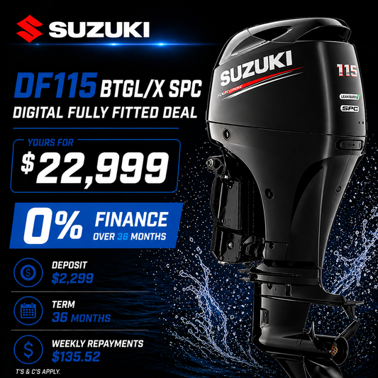 Suzuki DF115BTGL SPC digital outboard motor NZ deal