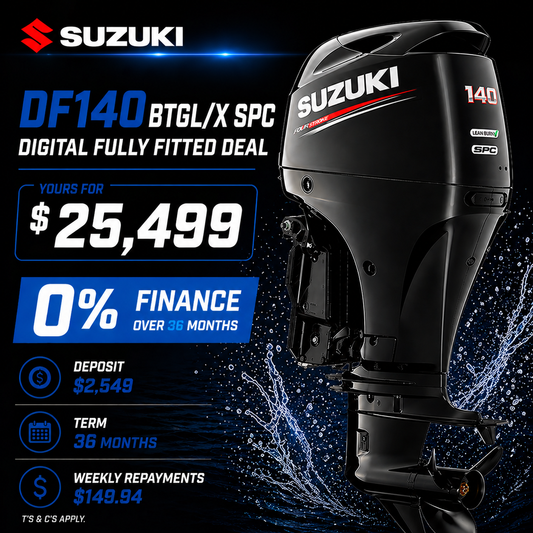 Suzuki DF140BTGL SPC digital outboard motor fully fitted NZ