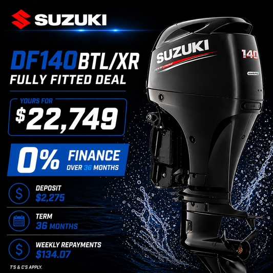 Suzuki DF140BTL XR outboard motor fully fitted NZ deal