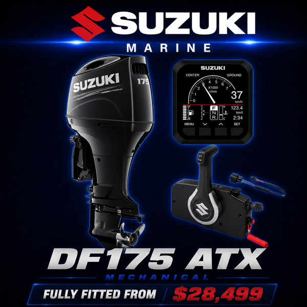 Suzuki DF200 atx mechanical outboard engine, Fully fitted, Warren Hay Marine, Whangarei