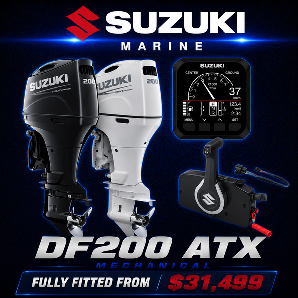 Suzuki DF200 ATX mechanical four stroke outboard, Fully Fitted, Warren Hay Marine, Whangarei 
