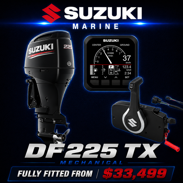 Suzuki DF225 TX V6 Outboard engine, Fully Fitted deal, Warren Hay Marine, Whangarei 