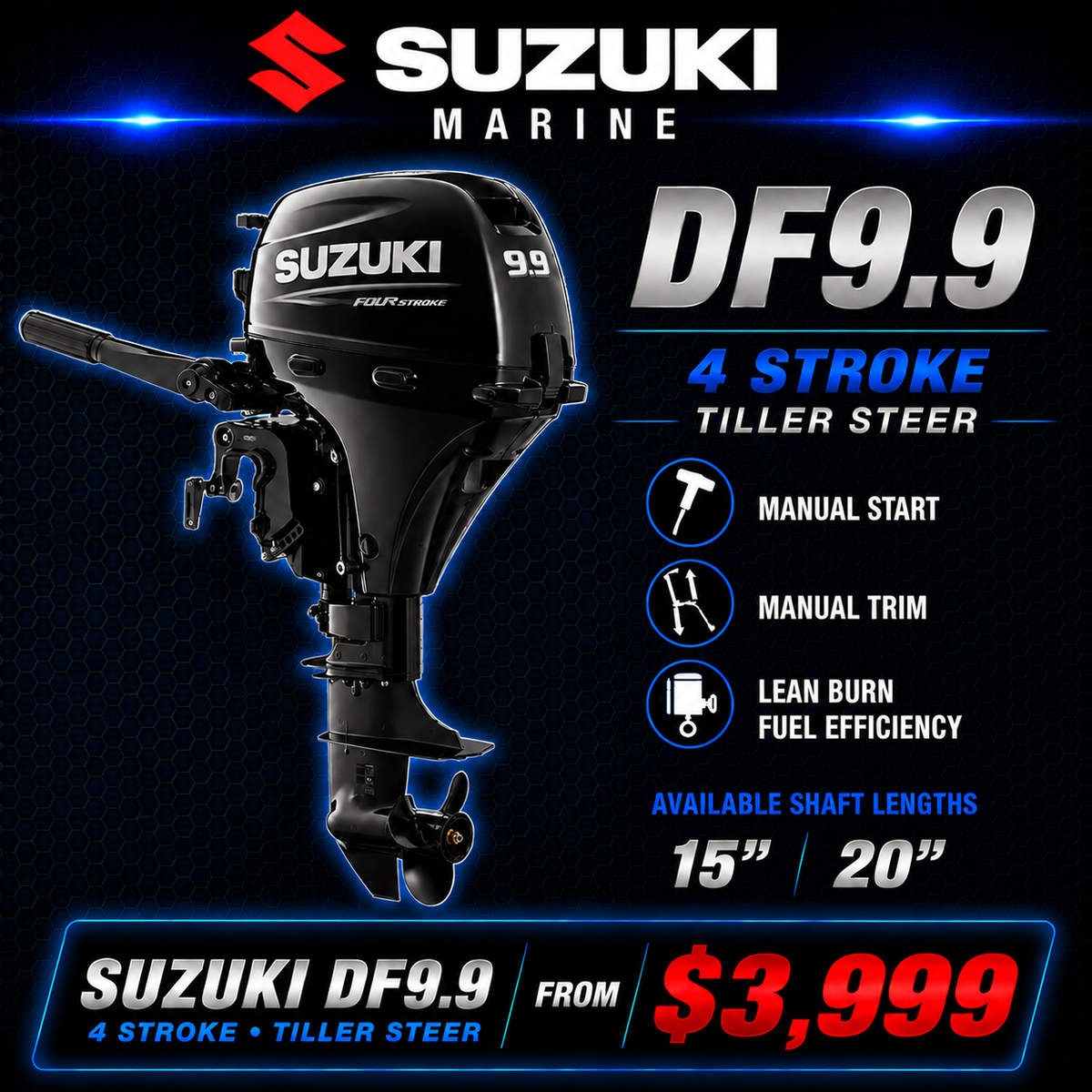 Suzuki DF 9.9AS/L four stroke outboard